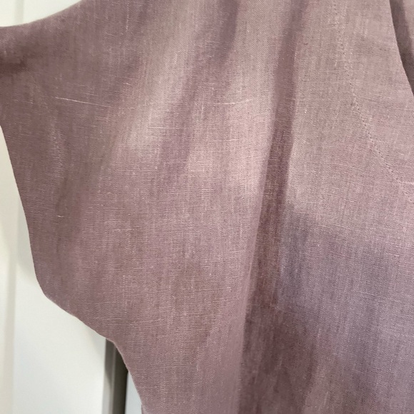 Amour Linen Short Sleeve Blouse Sz Medium Purple Cropped - Picture 6 of 6